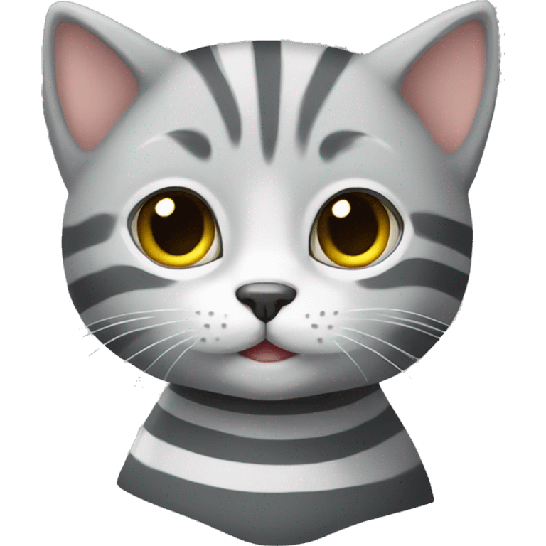 grey kitten with stripes emoji