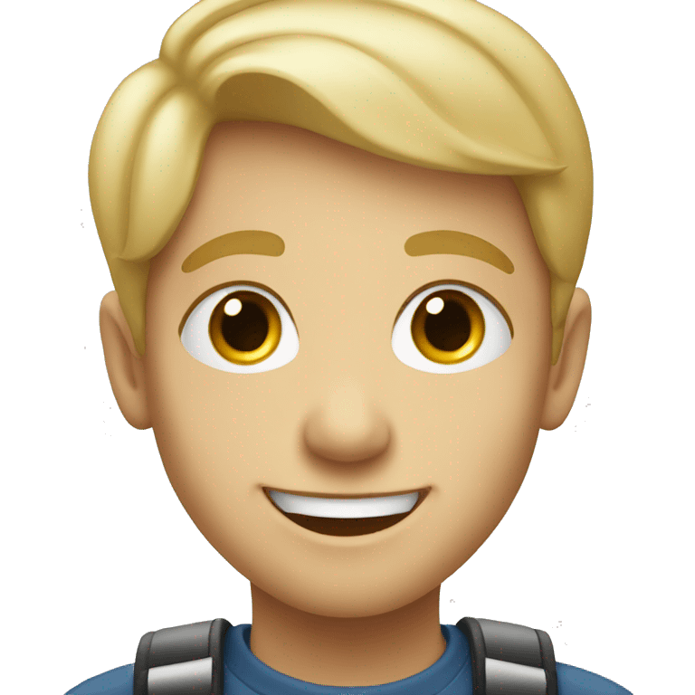 smiling blonde boy portrait emoji