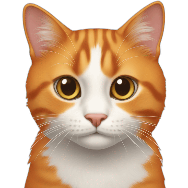 a 10 years old orange cat with white emoji