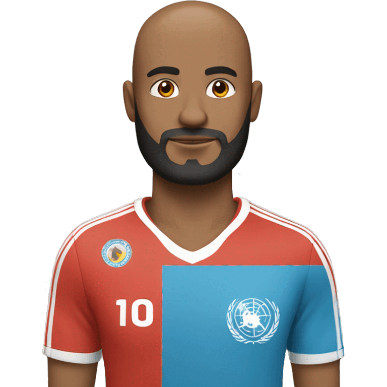 un mec sans cheveux  avec barbe maillot de foot  emoji