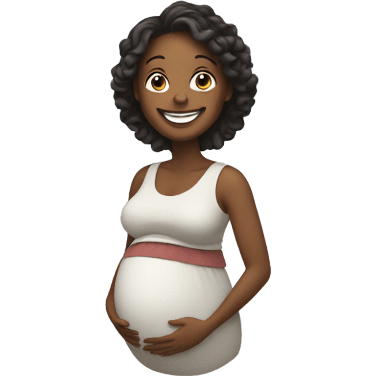 A happy and smiling pregnant woman  emoji