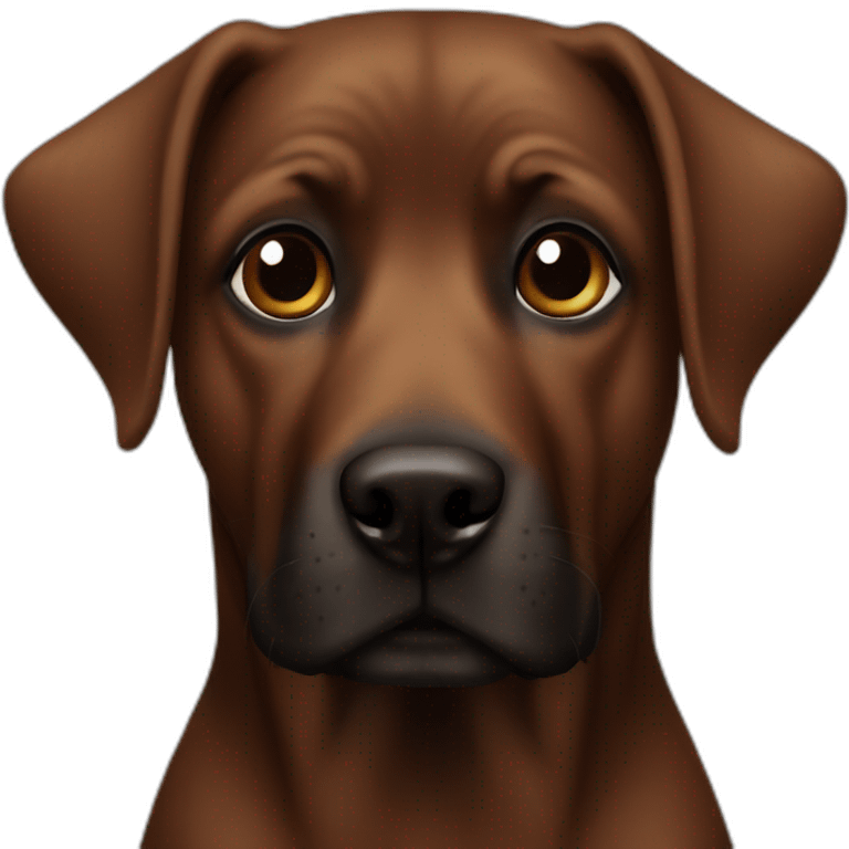 brown dog black face emoji