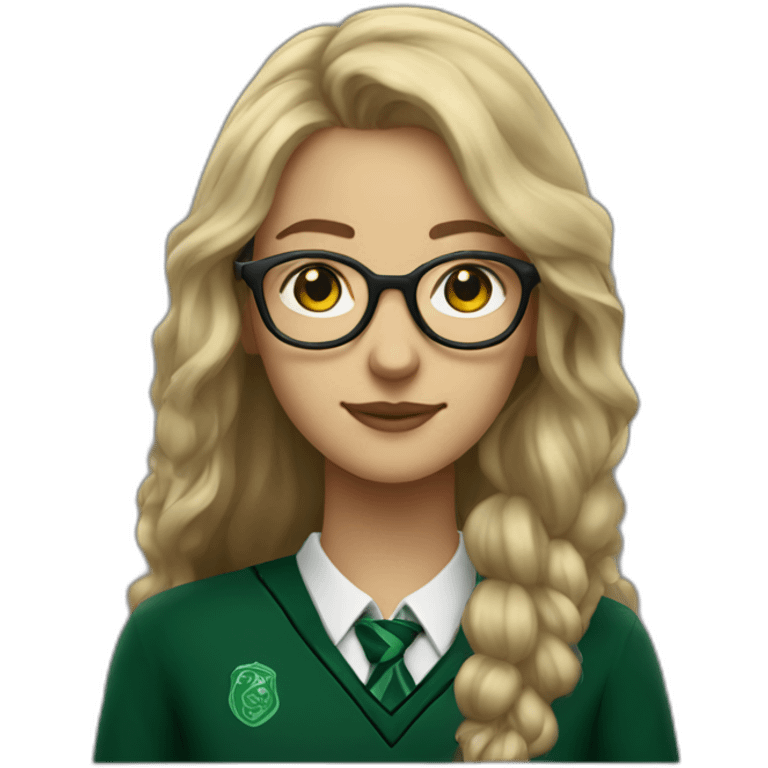 Dark blonde Slytherin Student with glasses emoji