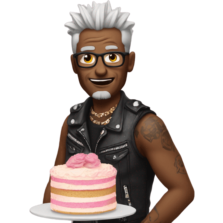 Punk with 60 year old cake emoji