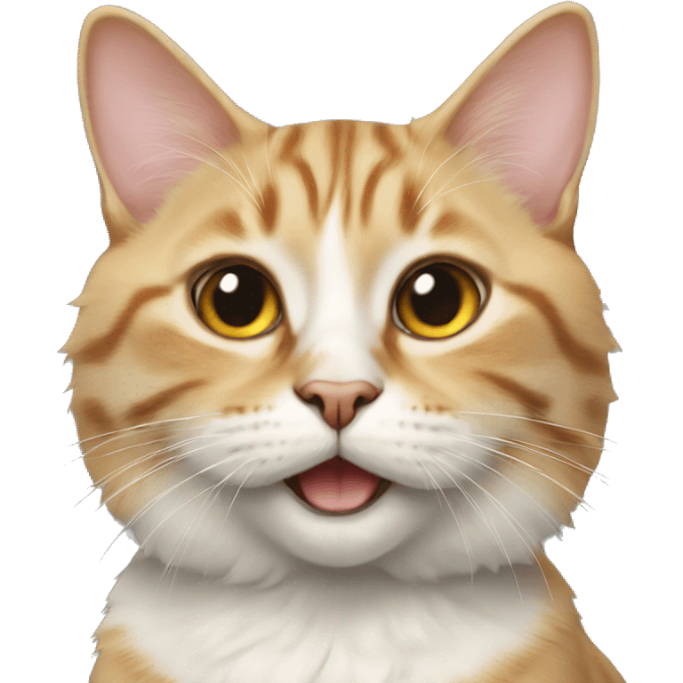 realistic cat portrait with smile emoji