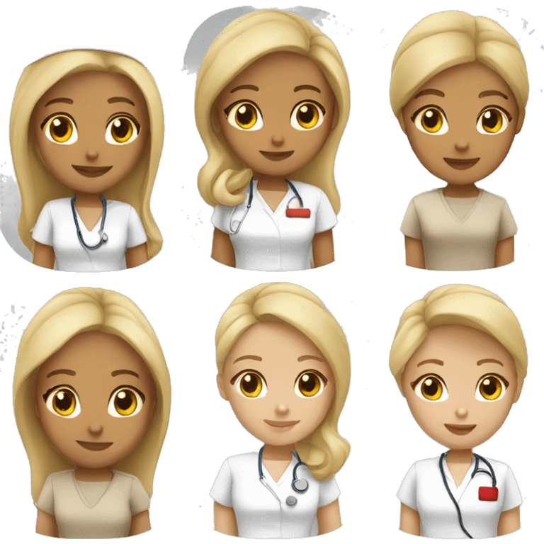 Tan girl with blonde hair nurse emoji