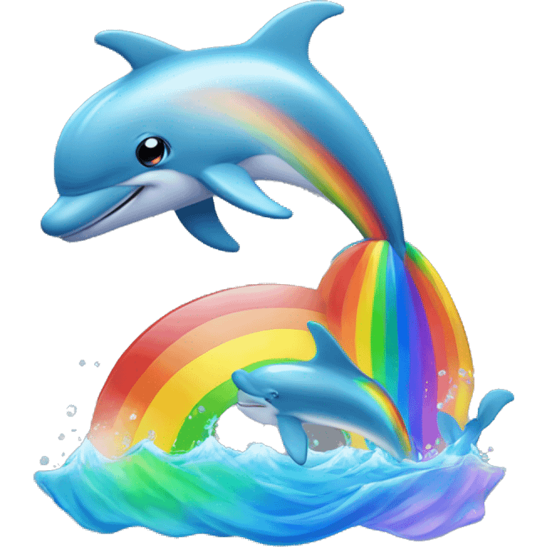 dolphine and a rainbow emoji