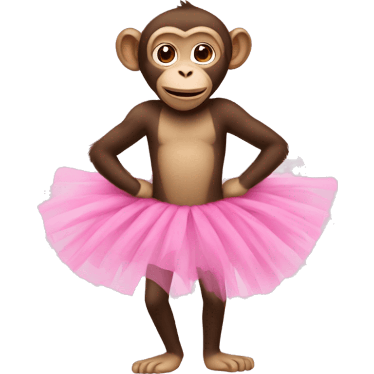 Monkey in pink tutu emoji