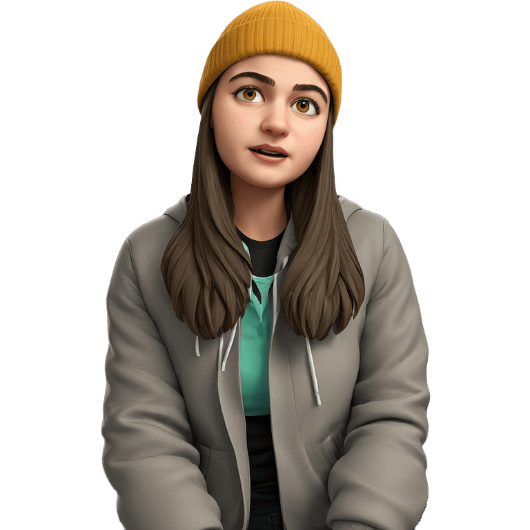 girl in beanie and jacket emoji