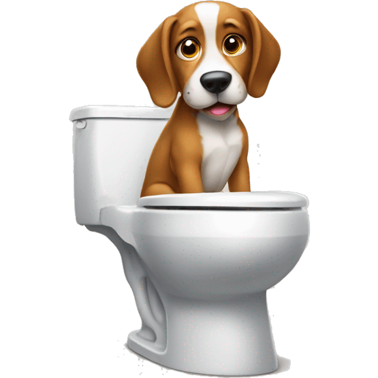 Dog sitting on the toilet  emoji