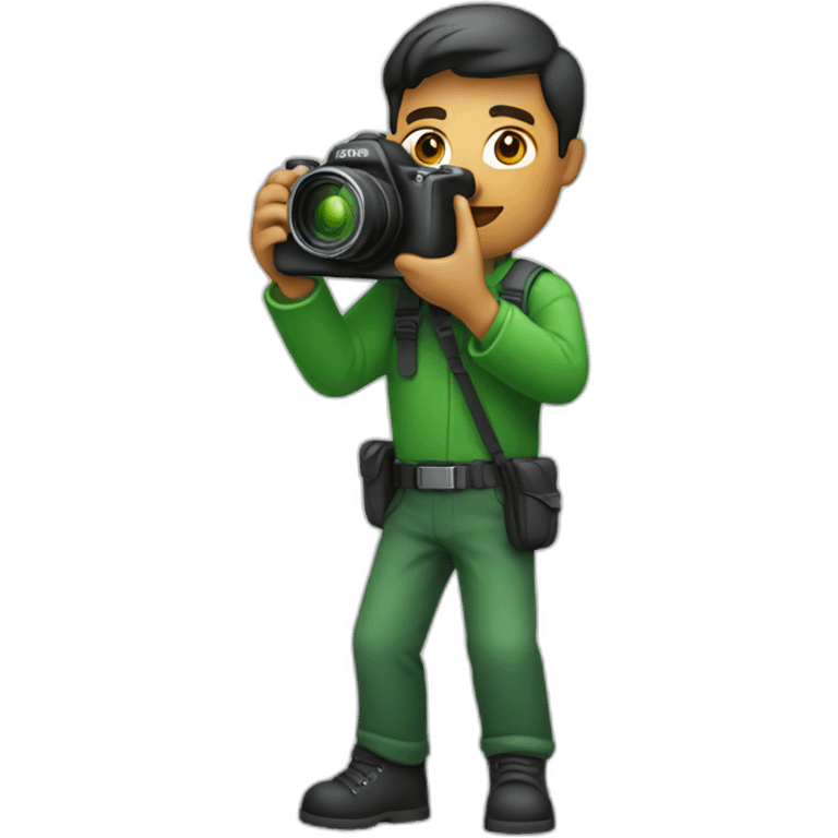 photographer holding a green camera emoji