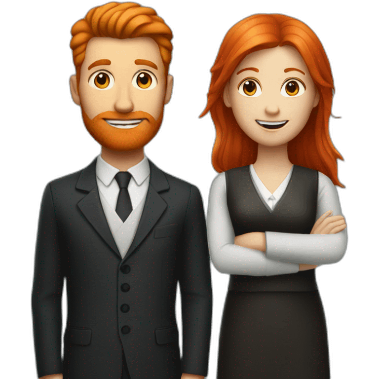 a ginger waiter and a red haired girl psychologist emoji