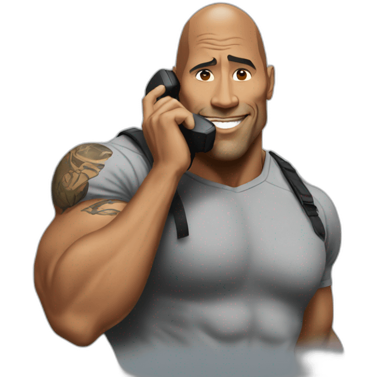 The rock on the phone emoji