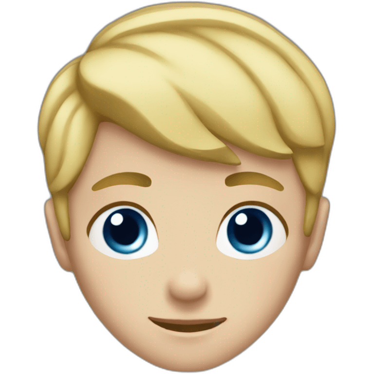 boy with short blonde hair and blue eyes, vertical scar on face emoji