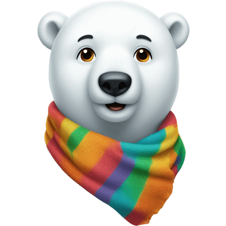 Polar bear wearing scarf emoji