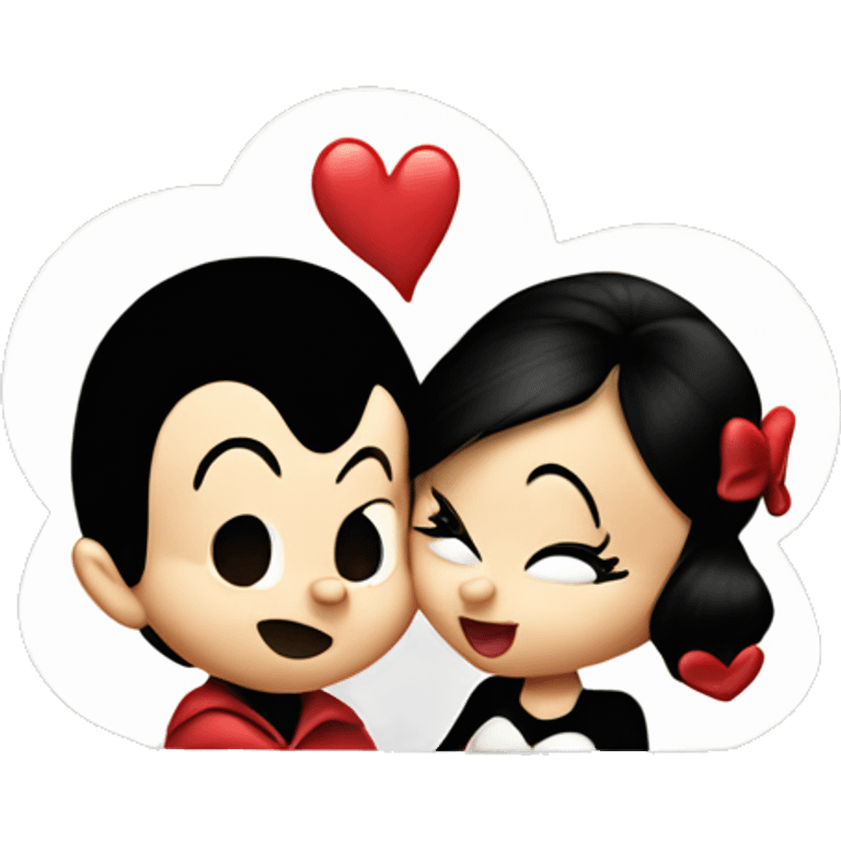 mickey mouse kiss minnie emoji