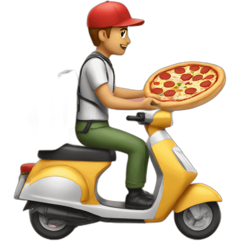 pizza delivery in pizza scooter emoji