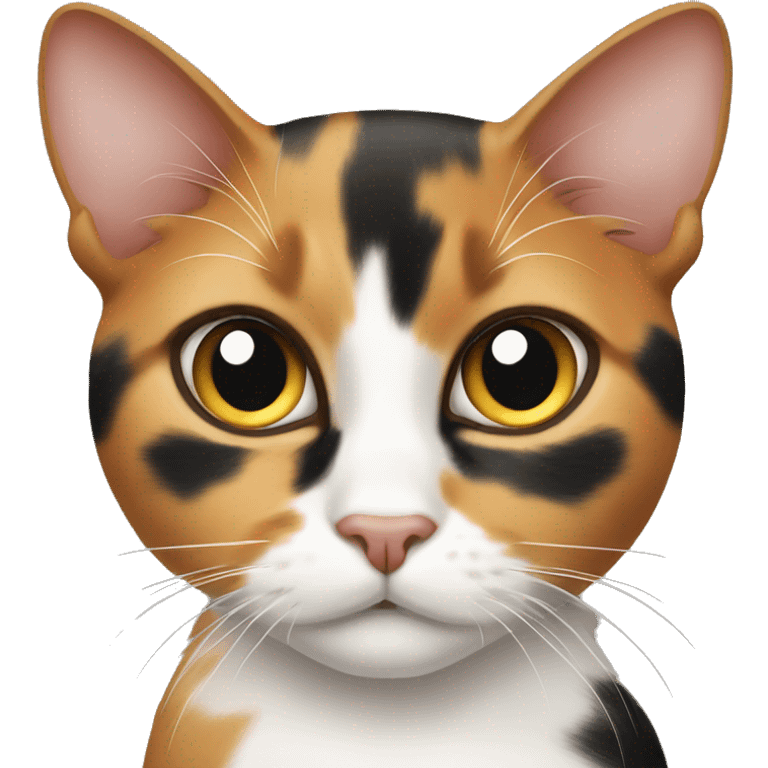 curious calico cat gazing forward emoji