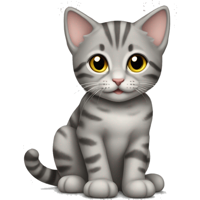 Gray tabby kitten sitting emoji