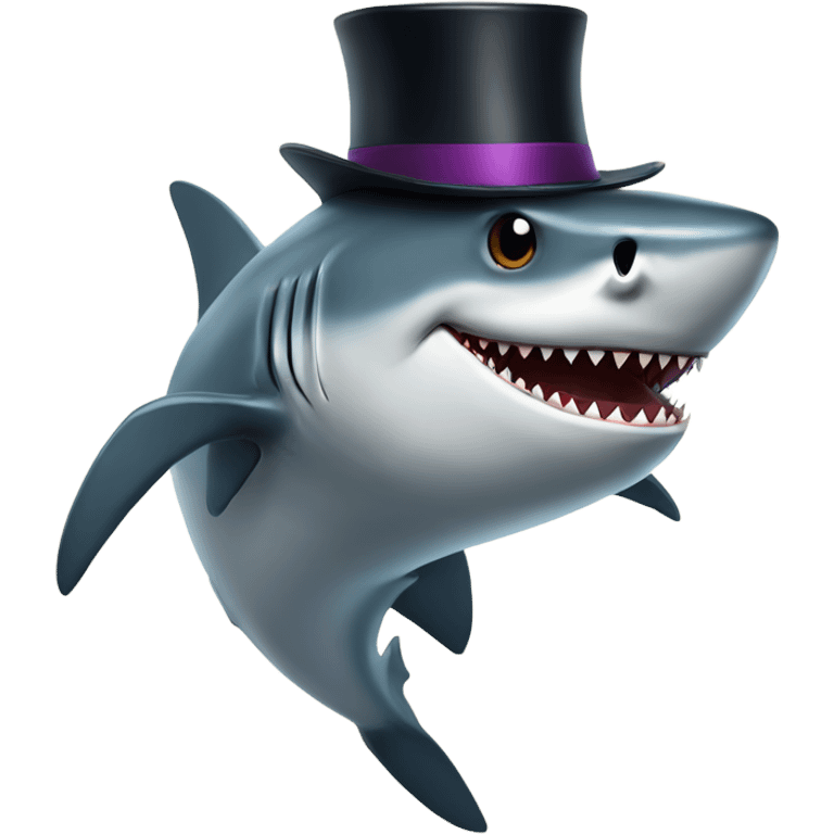 shark with tophat emoji