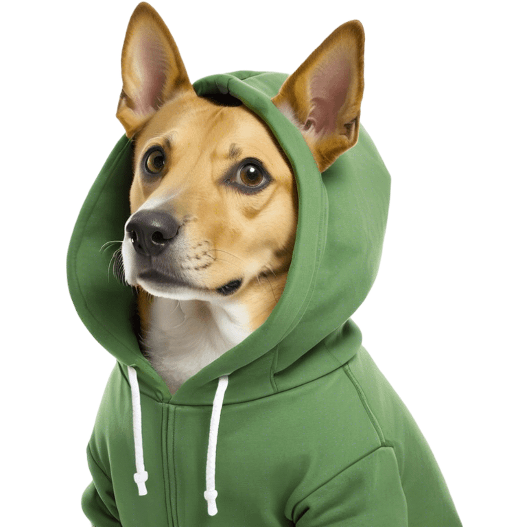 Dog wearing a hoodie emoji