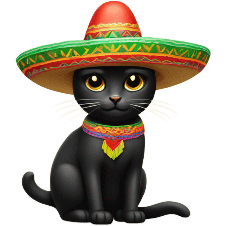 black cat with mexican hat  emoji