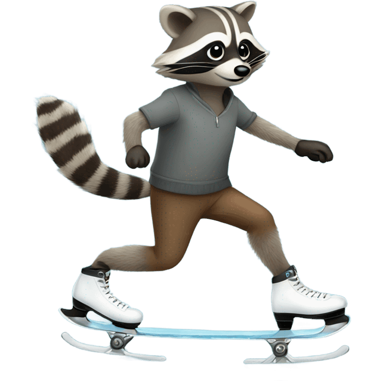 raccoon ice skating  emoji