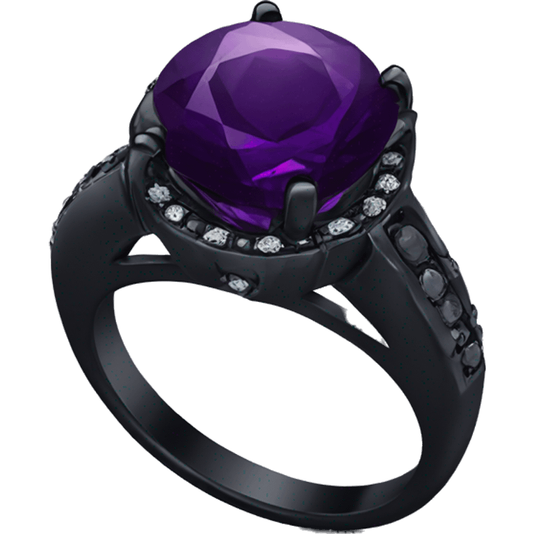 Black ring with dark purple diamond emoji