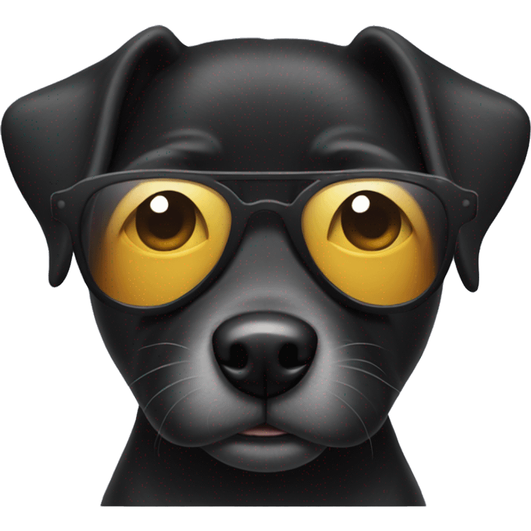 Black dog with sun glasses emoji