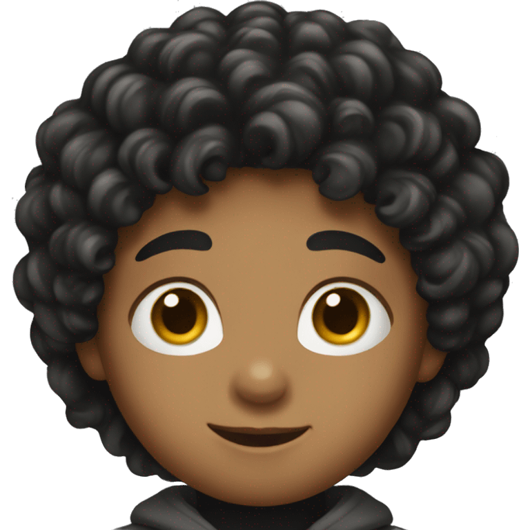 Kid with black curly hair emoji