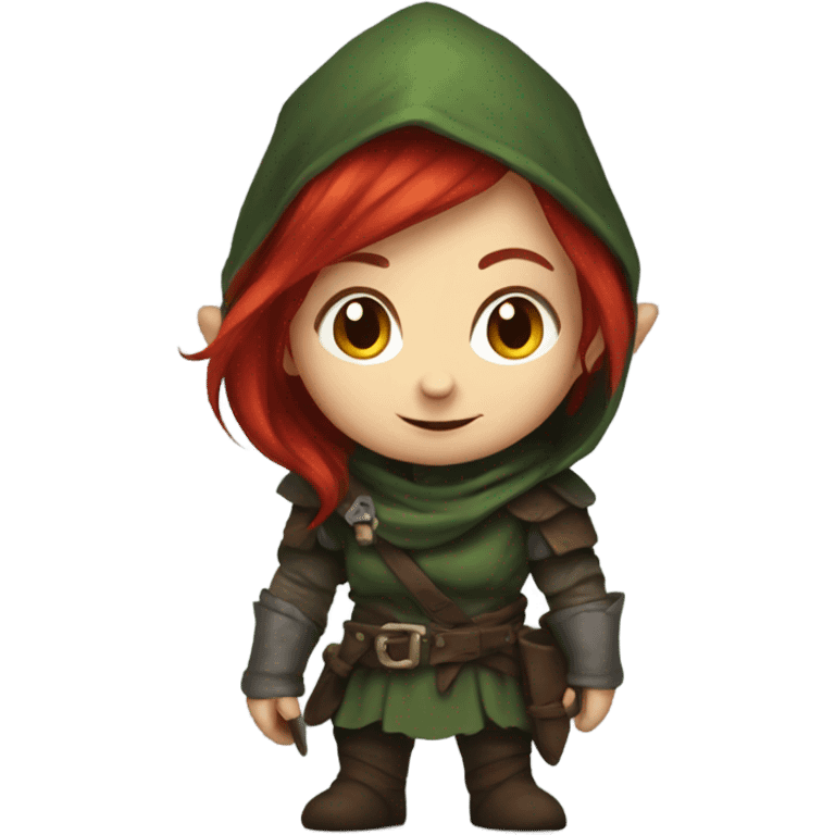 Female rogue halfling with red hair emoji