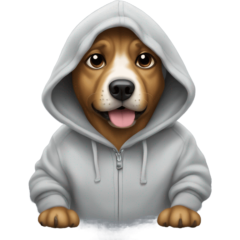 Dog wearing a hoodie emoji