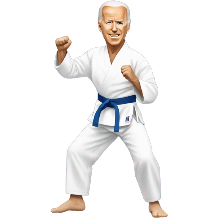 Joe Biden doing karate emoji