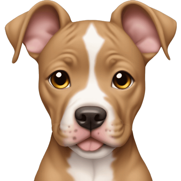 Cute light brown Pitbull puppy with grey eyes emoji