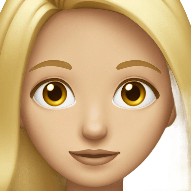 blonde white girl with hazel eyes and straight hair emoji