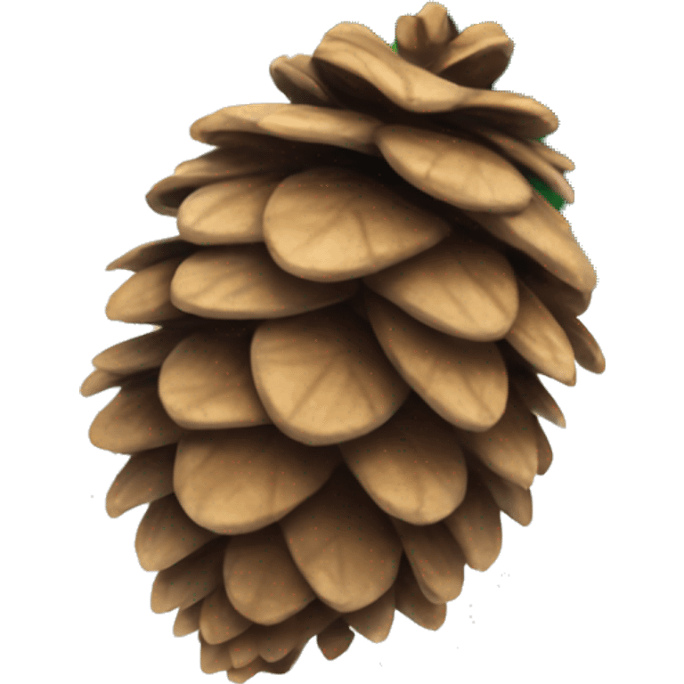 Pine cone with green leaf emoji