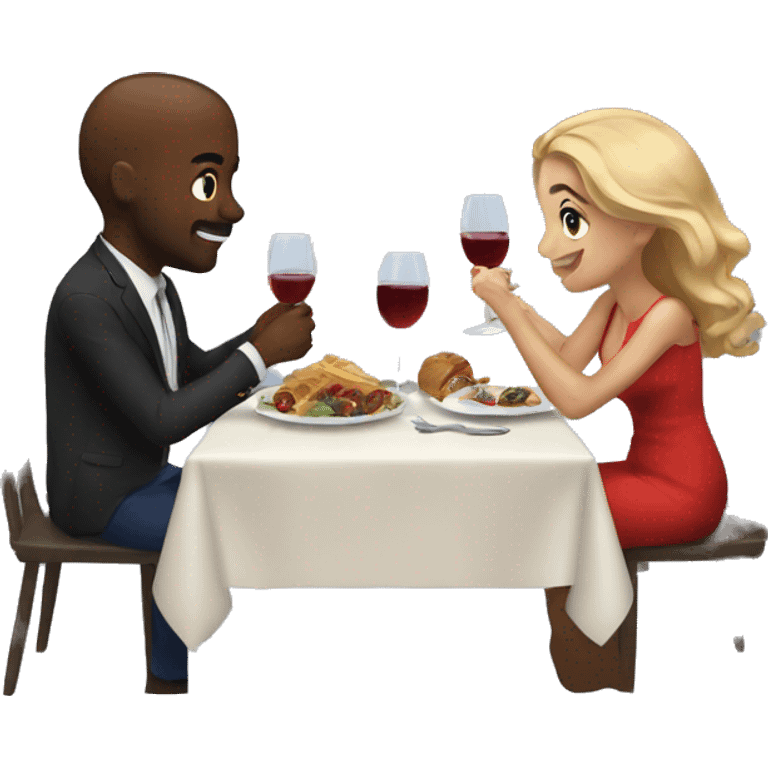 Realistic couples dinner date emoji