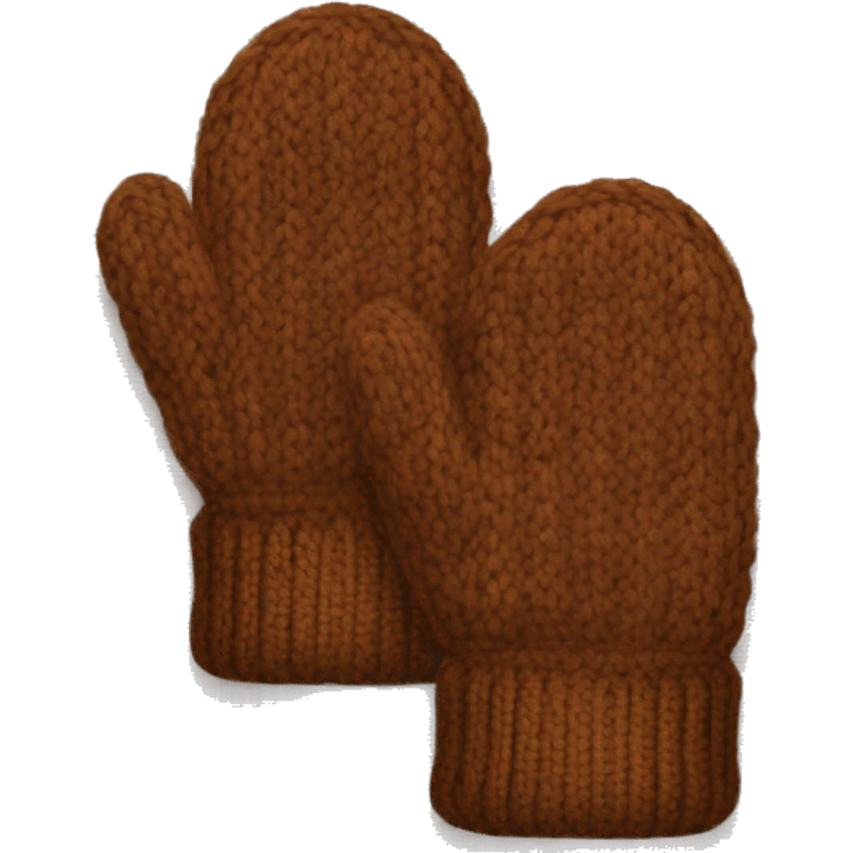 Brown knitted mittens emoji