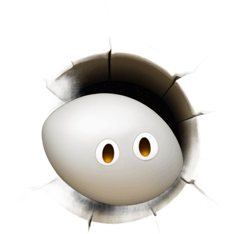 An angry eggshell clogging a sewer pipe emoji