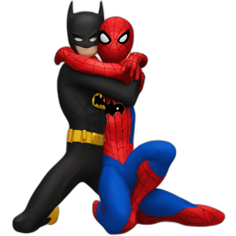 spider man and batman hug emoji