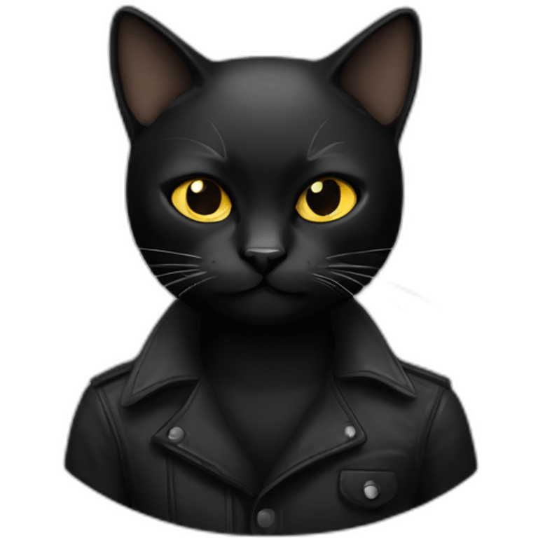 Black cat anarchist emoji