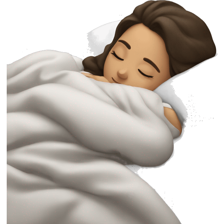 Brunette girl sleeping emoji