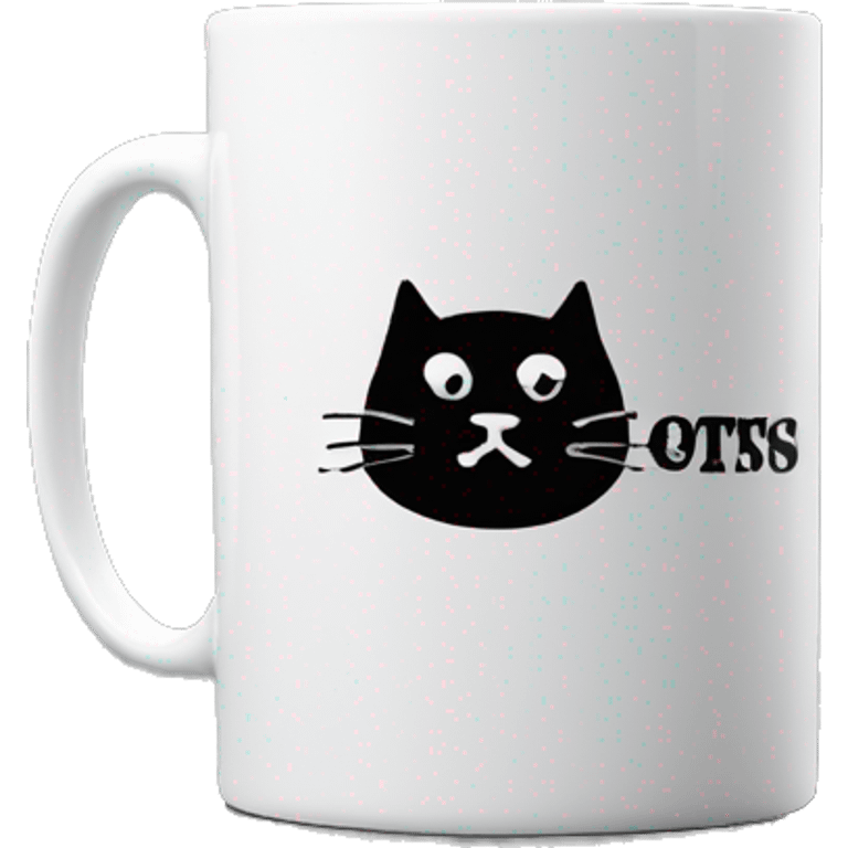 All Black coffee mug with white words that say, “cats before people” emoji