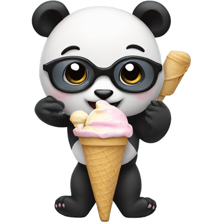 Panda eating ice cream emoji