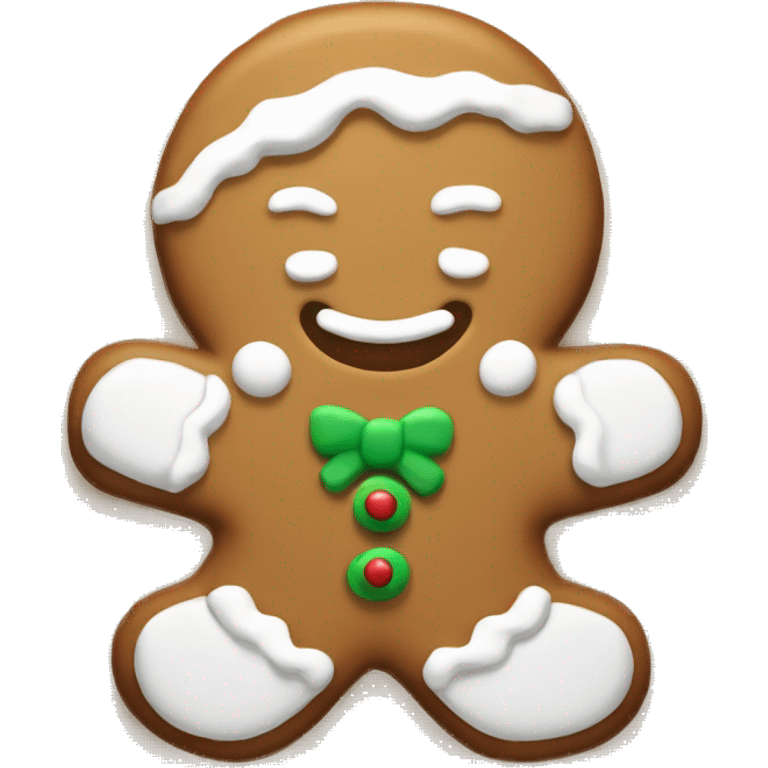 gingerbread cookie with white frosting emoji