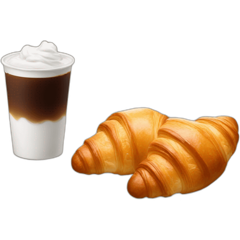 croissant and iced americano emoji