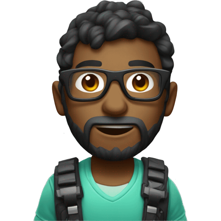 Jugador Gamer con gafas emoji