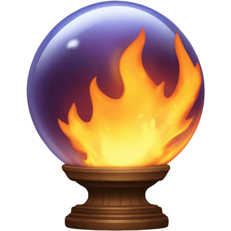 fortune telling ball in fire emoji