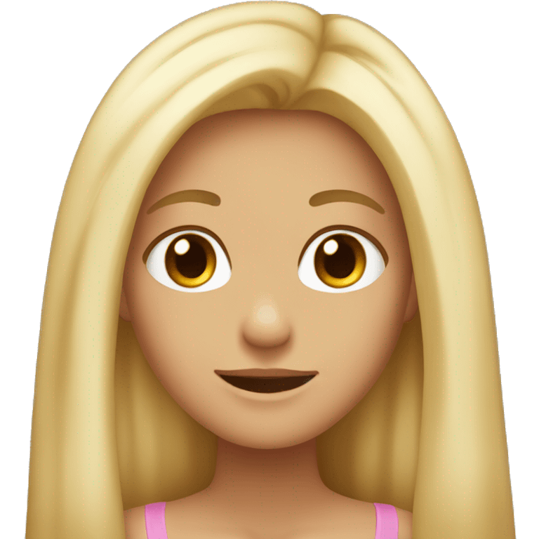 blushing girl long blonde hair tan  emoji