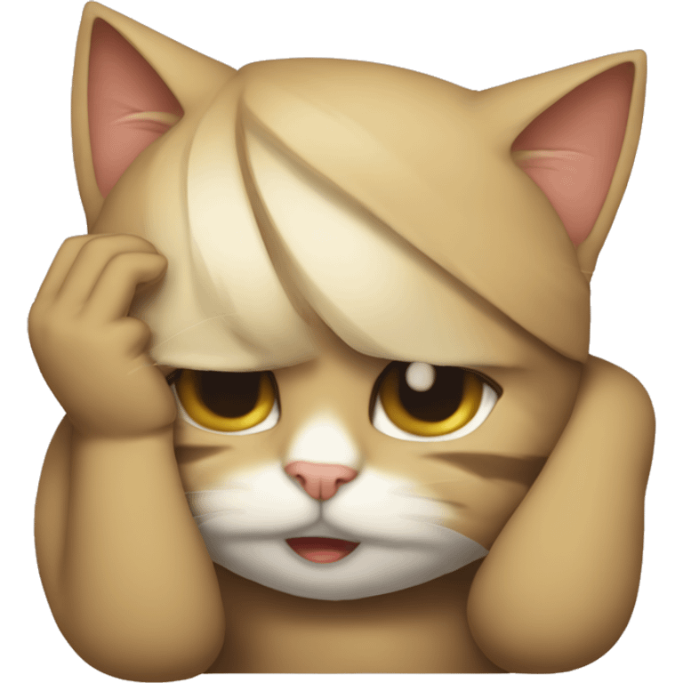 joy facepalm but with cat ea emoji